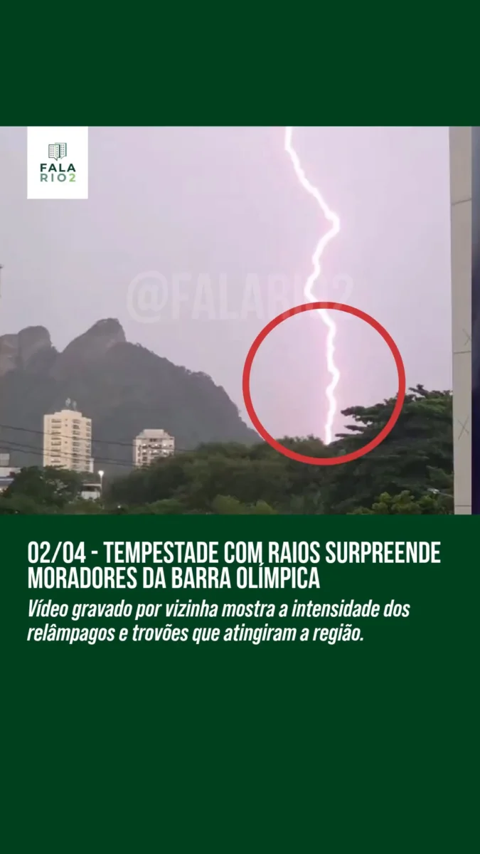 Na tarde dessa Quinta-feira, 2 de abril, por volta das 16h, a Barra Olímpica foi atingida por uma tempestade repentina com