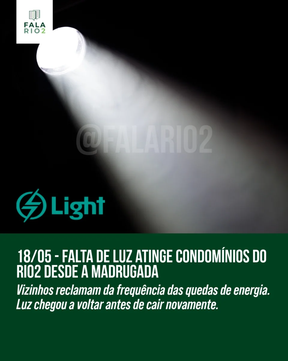 Diversos residenciais do Rio2, na Barra Olímpica, amanheceram sem energia elétrica nesta segunda-feira, dia 18 de maio.