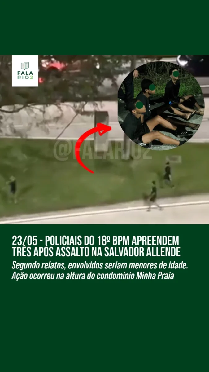 Na noite de ontem, por volta das 20:30, moradores registraram um assalto na Avenida Salvador Allende, na altura do