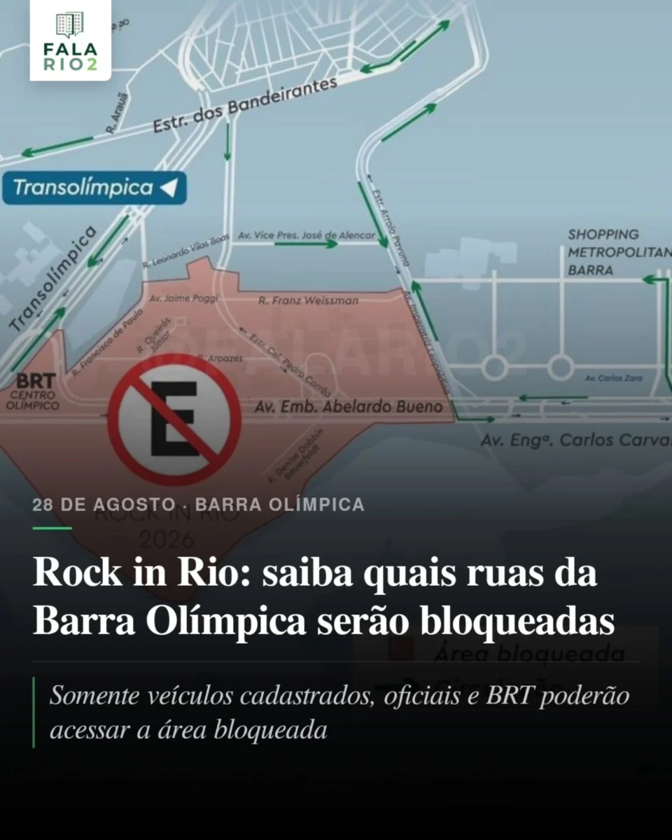 Atenção, vizinhos da Barra Olímpica: o Rock in Rio começa na próxima semana e vai provocar importantes mudanças no trânsito