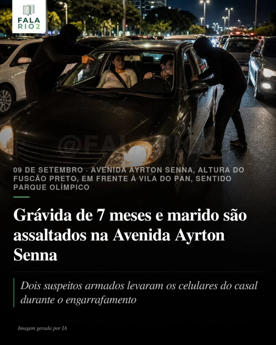Na noite de quarta-feira, 9 de setembro, por volta das 19h20, um casal foi assaltado na Avenida Ayrton Senna, na altura do