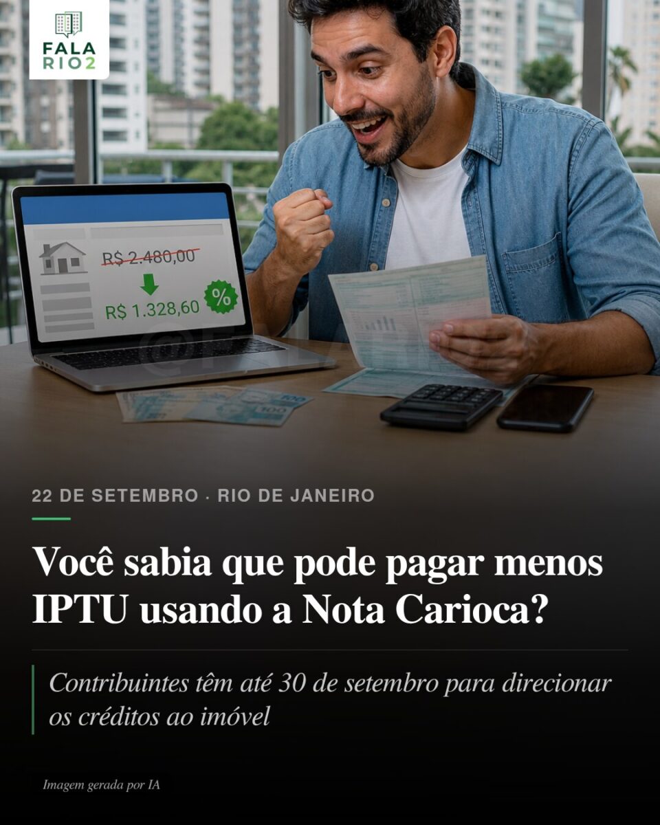Nota Carioca: campanha de créditos para o IPTU 2027 tinha prazo em setembro de 2026