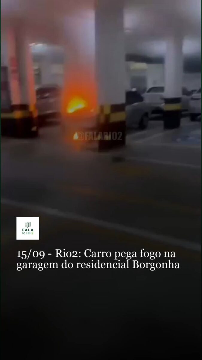 Incêndio em veículo mobiliza funcionários do residencial Borgonha, no Rio2