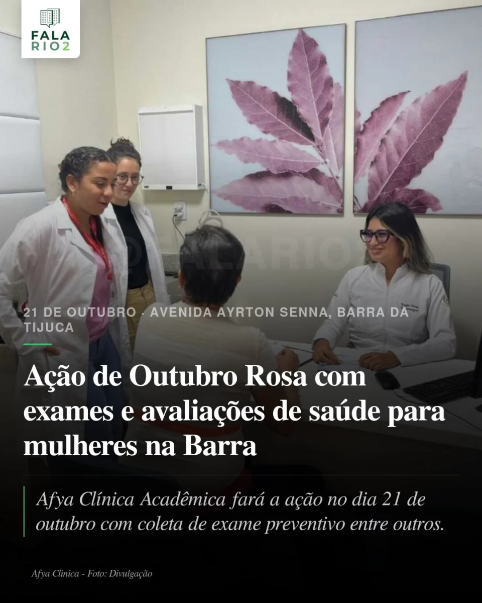 A Afya Clínica Acadêmica, vinculada à Afya Universidade Unigranrio, promove no dia 21 de outubro uma ação de Outubro Rosa na